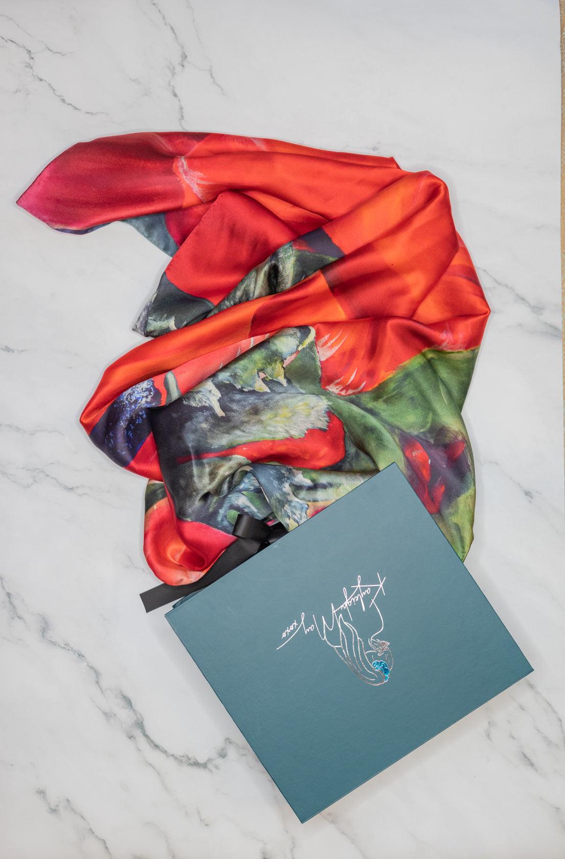 Poppies -- Artistic Silk Scarf Collection First Edition - Kayleigh May