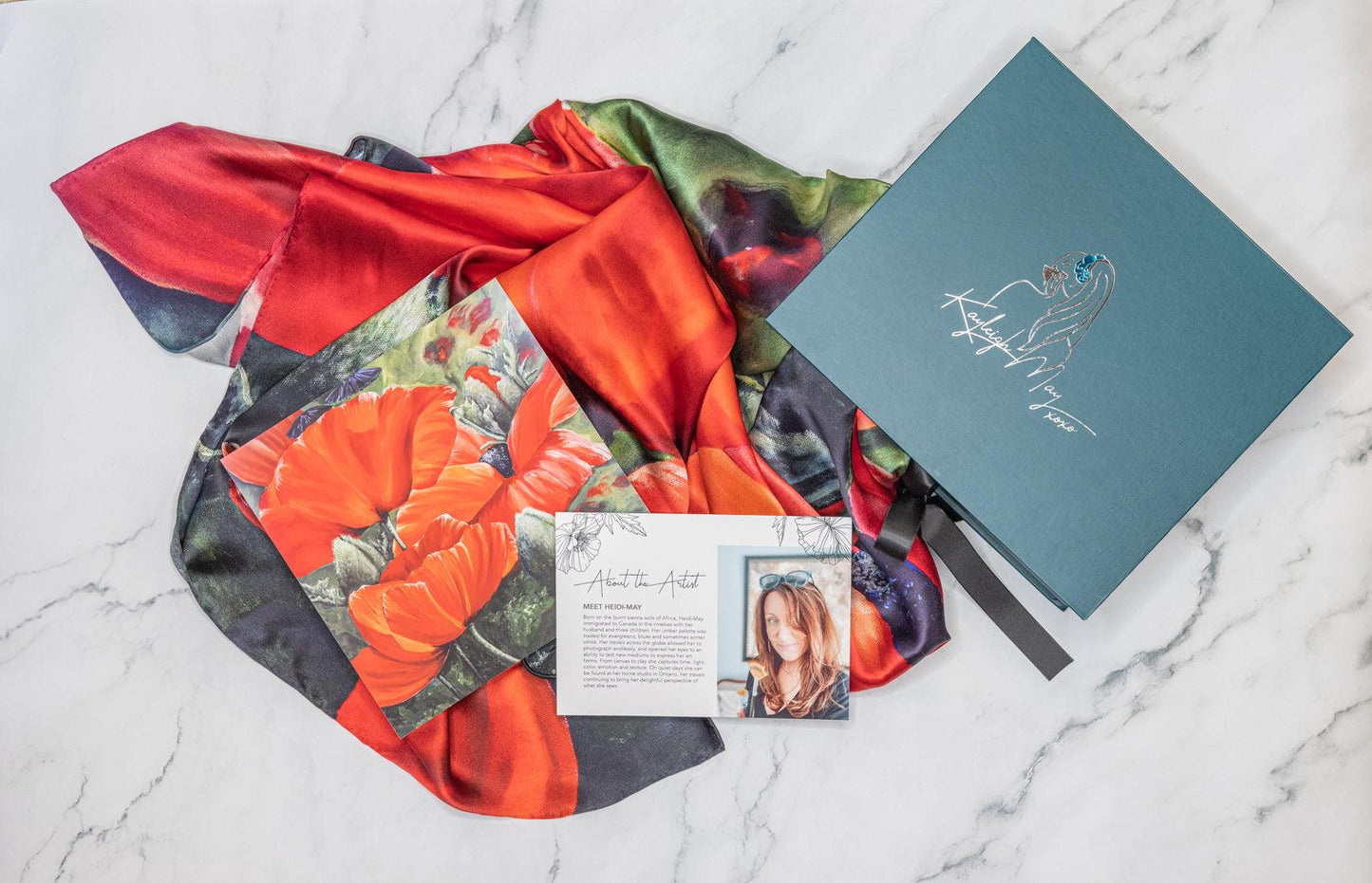 Poppies -- Artistic Silk Scarf Collection First Edition - Kayleigh May