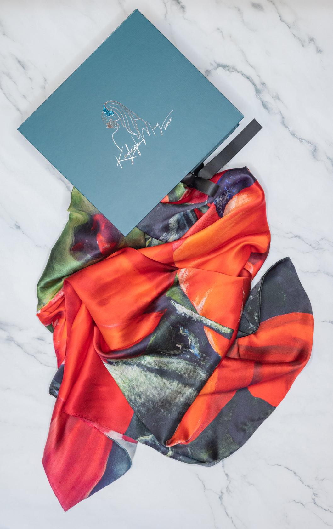 Poppies -- Artistic Silk Scarf Collection First Edition - Kayleigh May