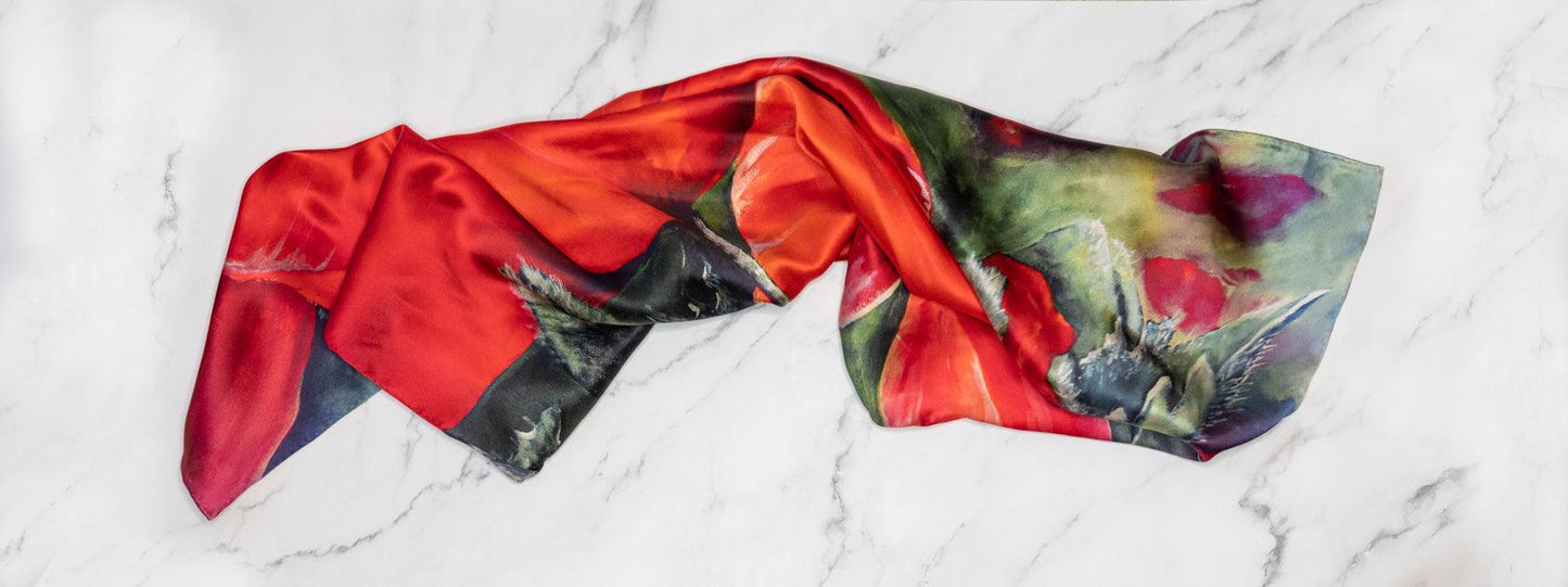 Poppies -- Artistic Silk Scarf Collection First Edition - Kayleigh May