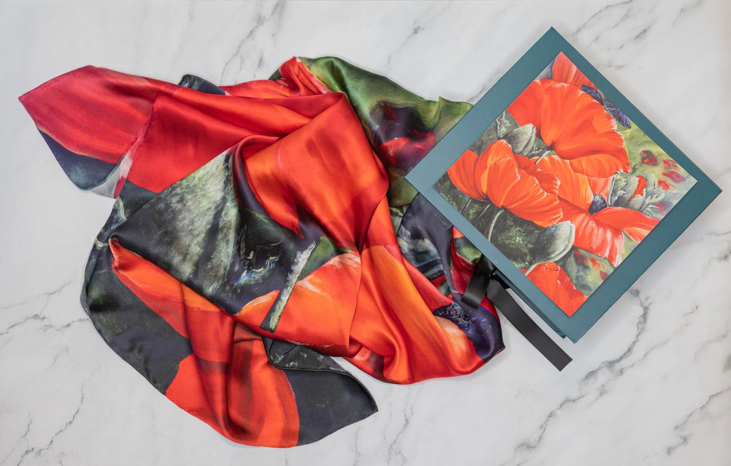 Poppies -- Artistic Silk Scarf Collection First Edition - Kayleigh May